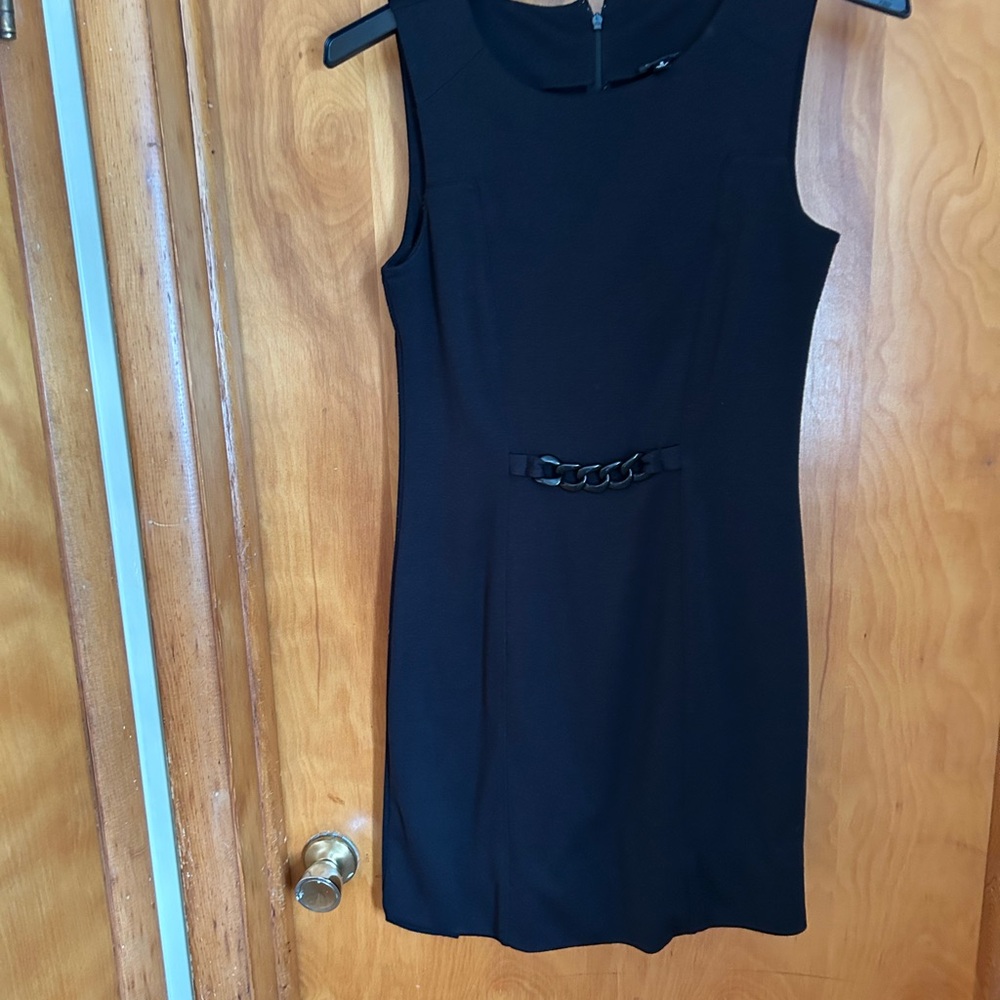Vintage Nine West Black Sleeveless Chain-Accent Maxi Dress